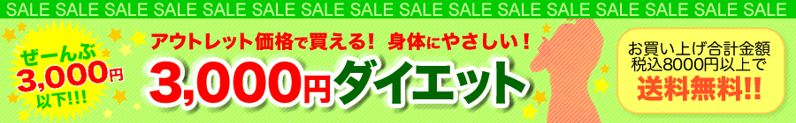 �A�E�g���b�g���i�Ŕ�����I �g�̂ɂ₳�����I 3,000�~�_�C�G�b�g